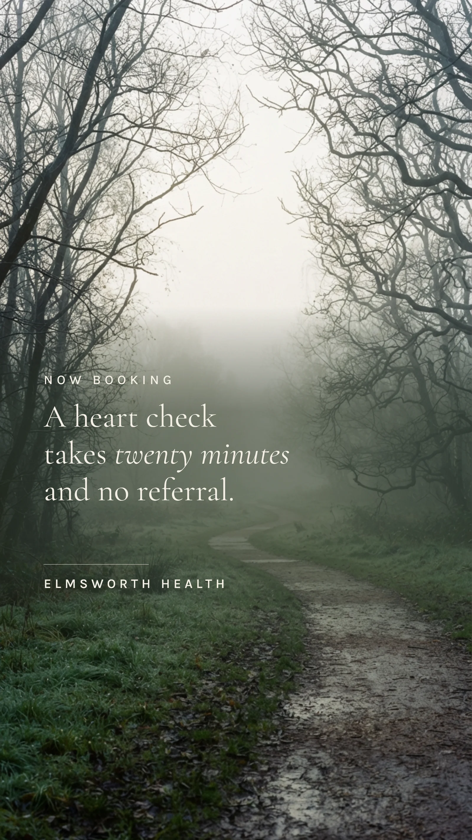 Serif Overlay Cardiac Health Check Ad — 9:16 Instagram ad template
