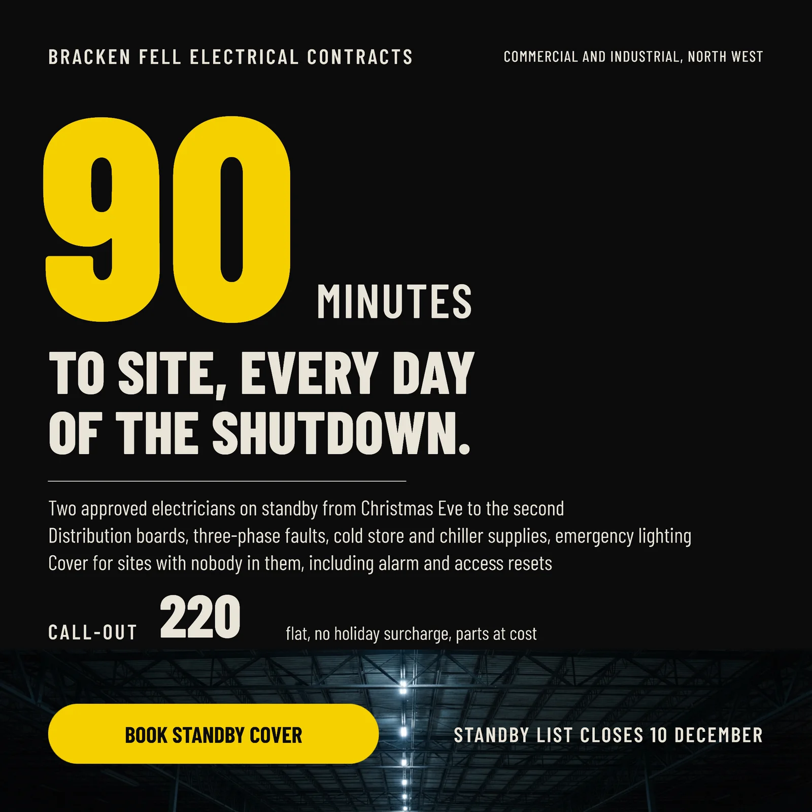 Commercial Electrical Christmas Standby LinkedIn Ad — 1:1 LinkedIn ad template