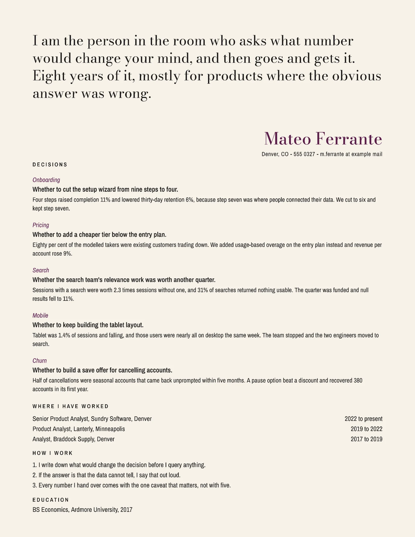 Product Analyst Resume — Letter Resume template
