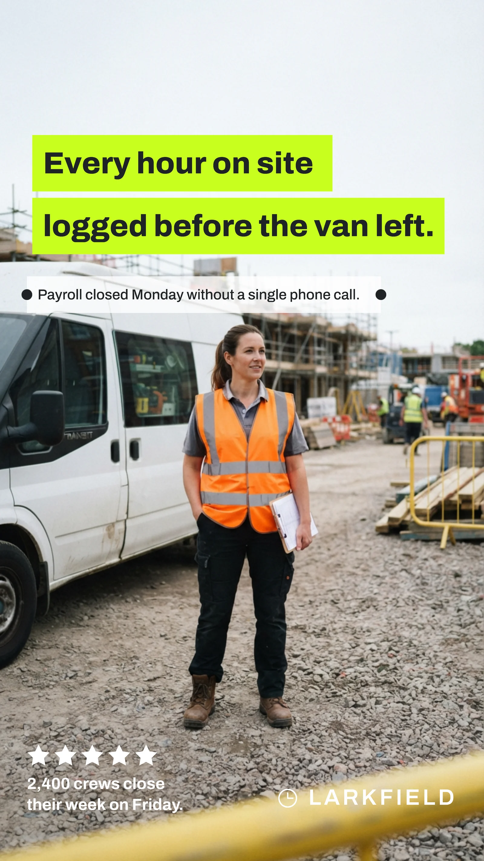 Lime Sticker Caption Contractor Timesheets Ad — 9:16 Instagram ad template