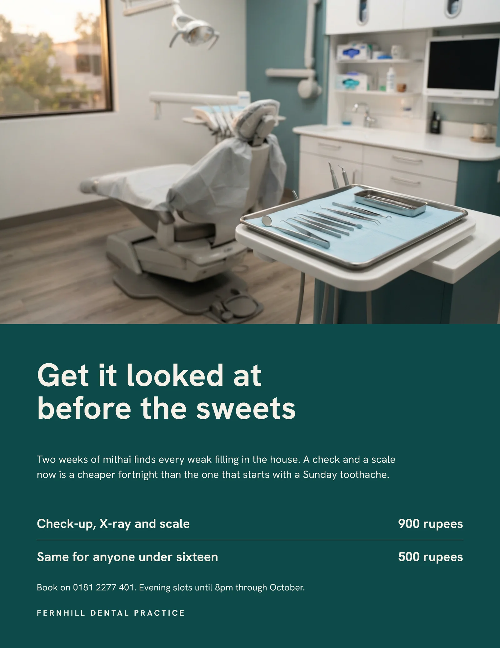 Dental Practice Diwali Check-Up Flyer — Letter Flyer template