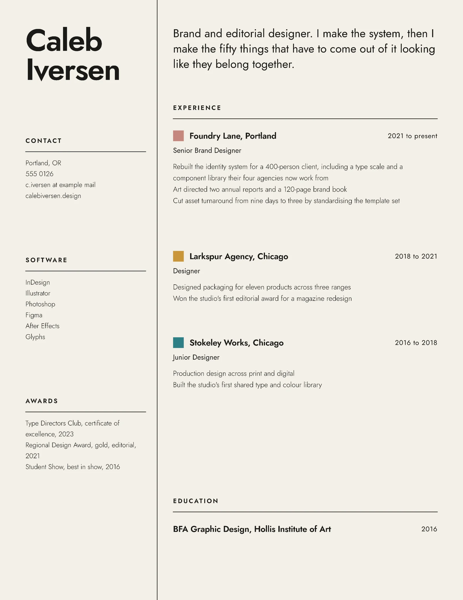 Graphic Designer Resume — Letter Resume template