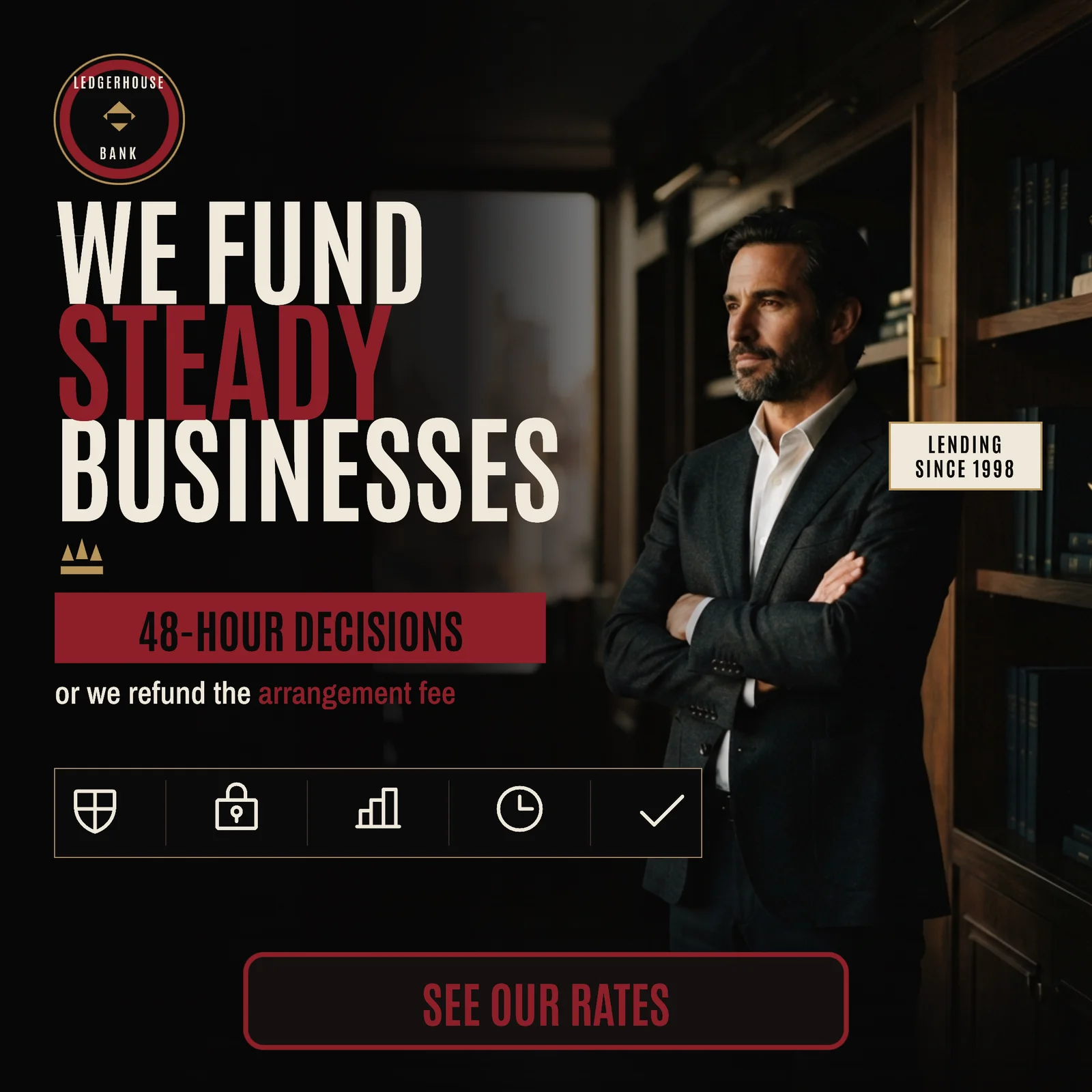 Business Lending Condensed Poster Instagram Ad — 1:1 Instagram ad template