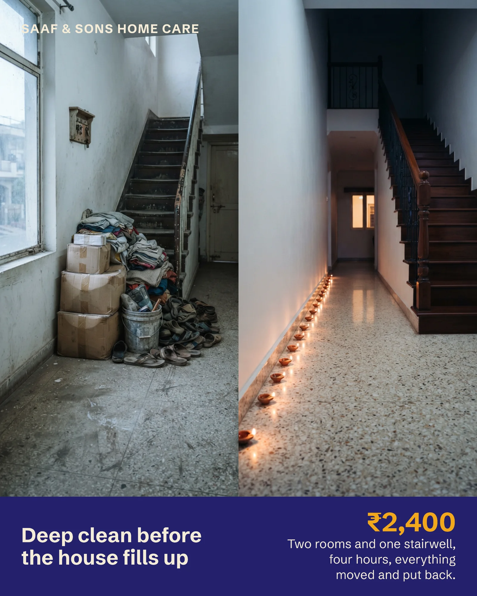 Diwali Deep Clean Cleaning Instagram Ad — 4:5 Instagram ad template